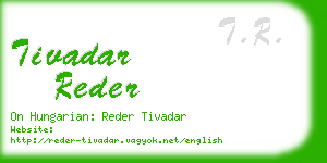 tivadar reder business card